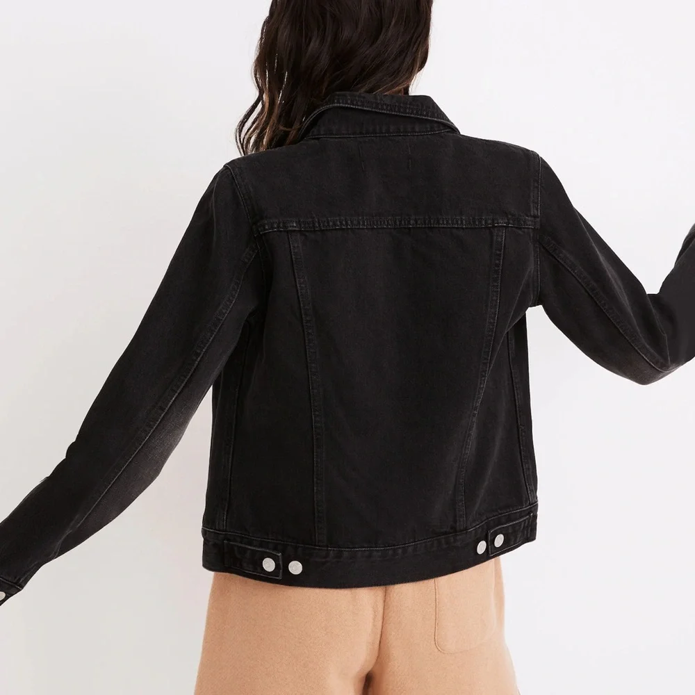 Madewell Denim Lunar Black Wash Jean Jacket Women’s Size Small NWOT - Picture 11 of 12